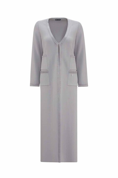 T25PF-9008 Dört Cepli Triko Hırka 1381-GREY 