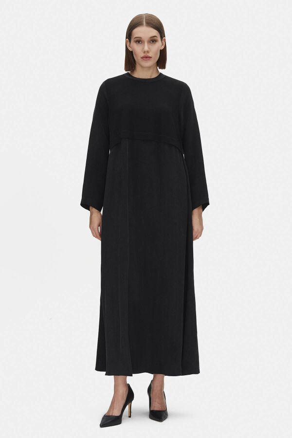 T25PF-9008 Dört Cepli Triko Hırka BLACK - 1