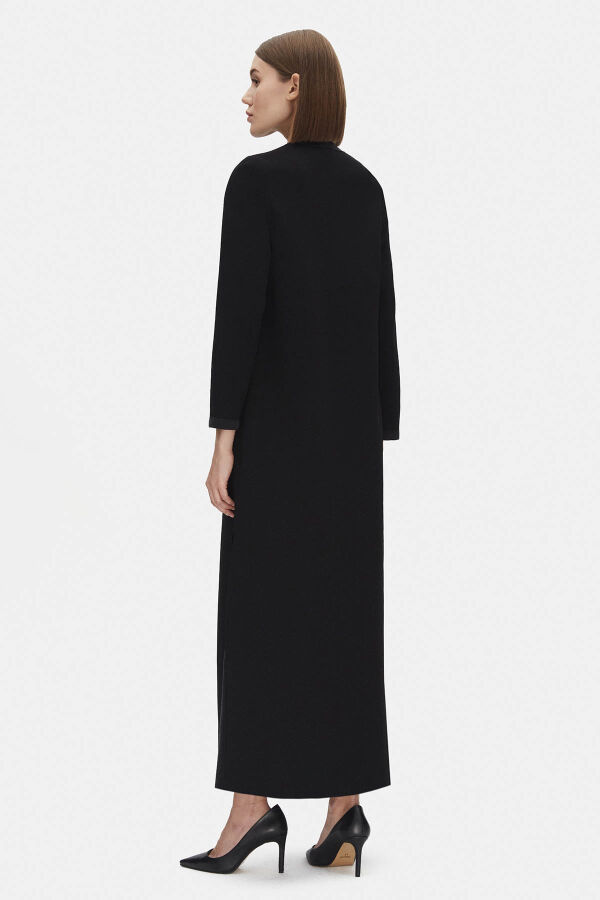 T25PF-9008 Dört Cepli Triko Hırka BLACK - 3