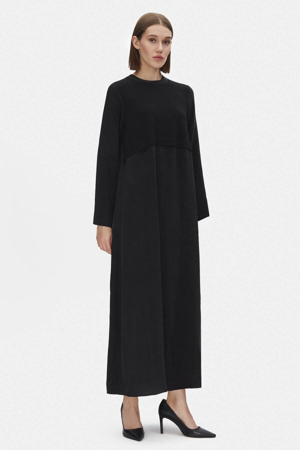 T25PF-9008 Dört Cepli Triko Hırka BLACK - 2
