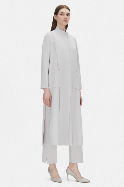 High Neck Long Knit Cardigan 