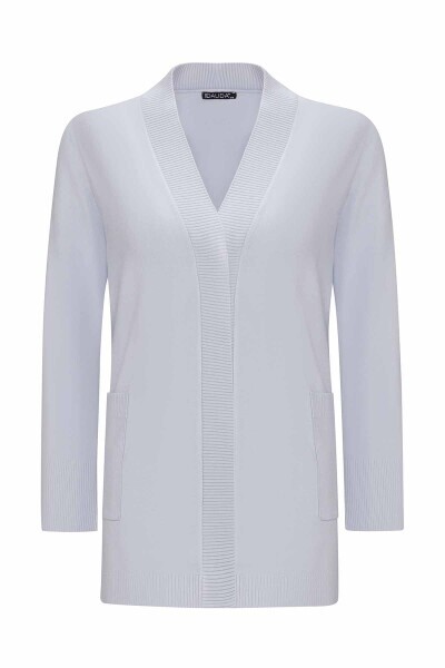 T25PF-9201 Touch Me Düz Renk Triko Hırka GREY 