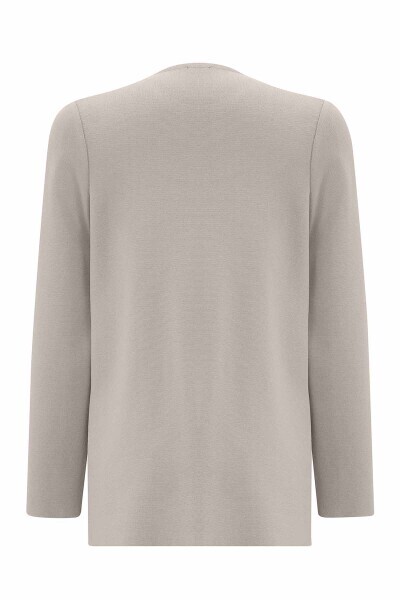 T25PF-9203 Kruvaze Düğmeli Kısa Hırka 1155-MINK - 2