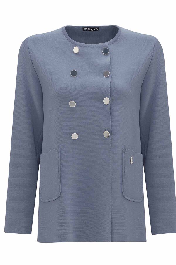 Kruvaze Düğmeli Kısa Bullet Hırka - 1