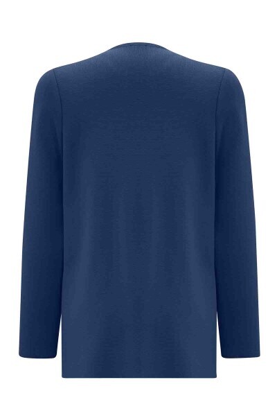T25PF-9203 Kruvaze Düğmeli Kısa Hırka BT9-NAVY BLUE - 2
