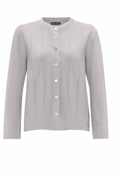 T25PF-9205 Düz Renk Düğmeli Hırka 1099-DARK GREY - 1