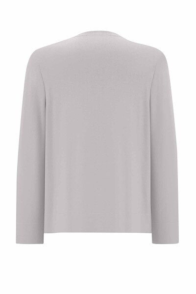 T25PF-9205 Düz Renk Düğmeli Hırka 1099-DARK GREY - 2