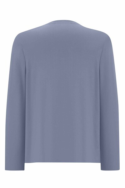 T25PF-9205 Düz Renk Düğmeli Hırka BT9-NAVY BLUE - 2