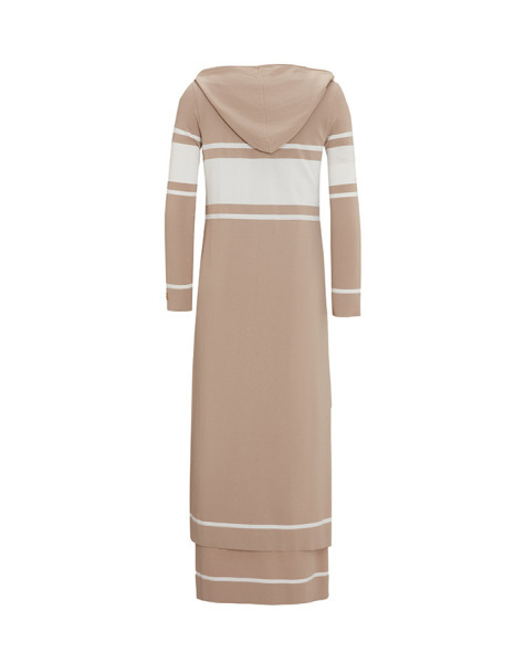 Fermuarlı Hırka Elbise Taş Rengi Takım - 2