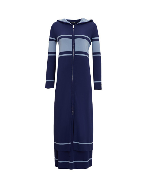 T25Y-0002 Fermuarlı Hırka Elbise Takım 1167-NAVY BLUE - MISS DALIDA