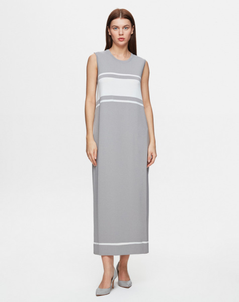 Fermuarlı Hırka Elbise Gri Takım - 4