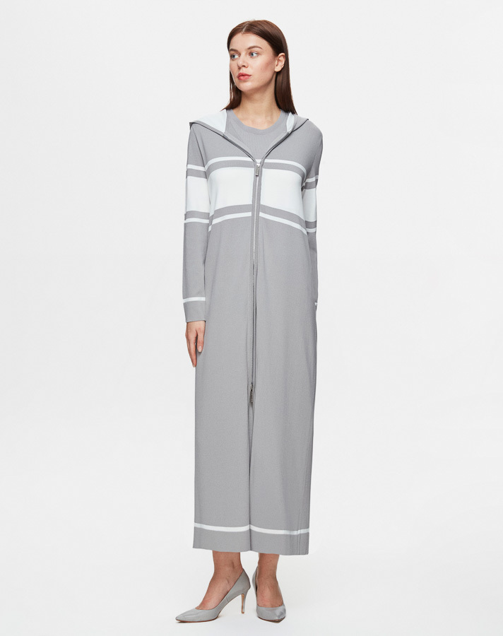 T25Y-0002 Zippered Cardigan Dress Set - 2