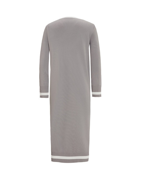 Renk Şeritli Klasik Hırka Tunik Gri Takım - 2