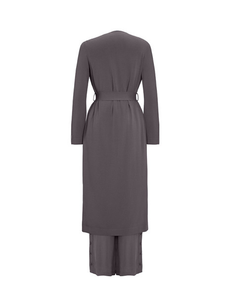 Şal Yaka Cupro Triko Hırka-Tunik ANTHRACITE Takım - 4