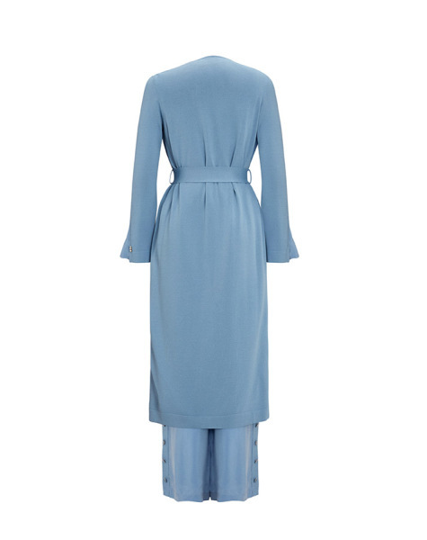 Şal Yaka Cupro Triko Hırka-Tunik ANTHRACITE Takım - 8