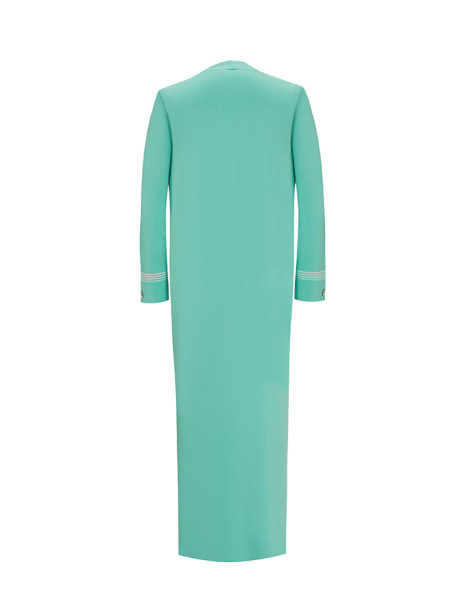 İnce Çizgili Hırka Takım Yeşil Elbise - 2