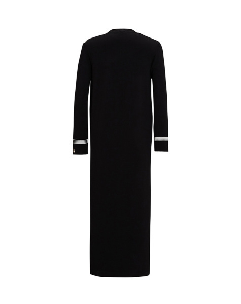 T25Y-0007 İnce Çizgili Hırka Elbise Takım BLACK - MISS DALIDA (1)
