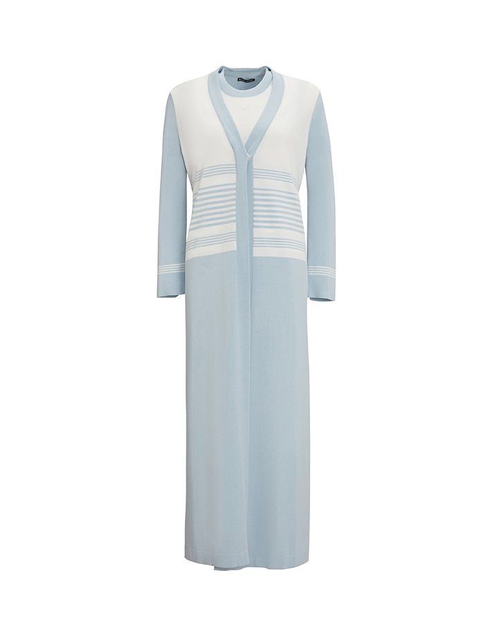 T25Y-0007 Slim Striped Cardigan Dress Suit - 8