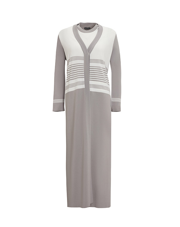T25Y-0007 Slim Striped Cardigan Dress Suit - 10