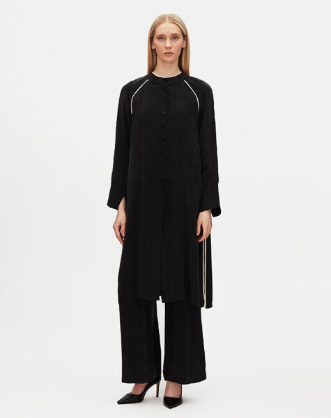 Triko Tiktaklı Cupro Siyah Takım - 1