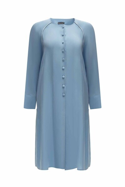 Triko Tiktaklı Cupro Mavi Takım - 1