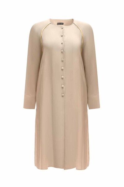 Triko Tiktaklı Cupro Taş Rengi Takım - 1