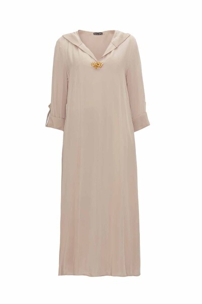 Kapişon Detaylı Cupro Taş Rengi Takım - 1