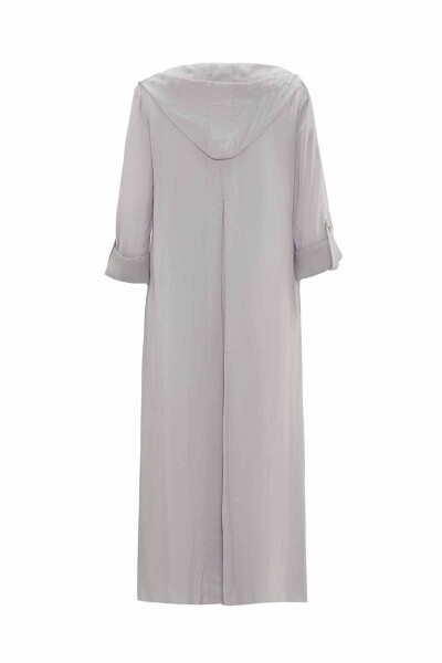 Kapişon Detaylı Cupro Gri Takım - 4