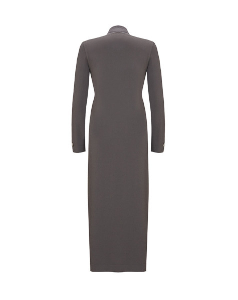 Fermuarlı Yaka Triko Antrasit Elbise - MISS DALIDA (1)