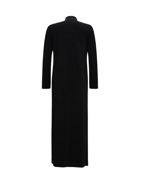 Fermuarlı Yaka Triko Siyah Elbise - 2