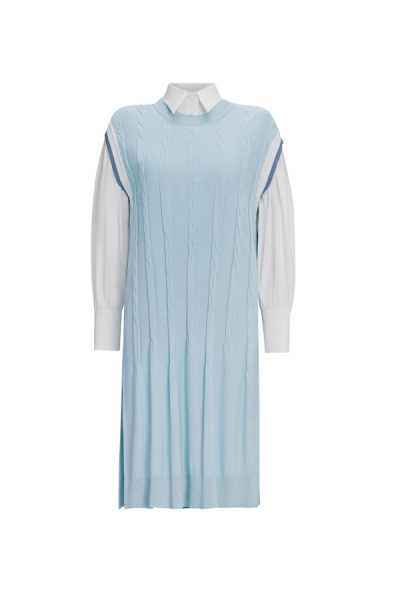 T25Y-1000 Saç Örgüsü Süveter 1186-BLUE - 4