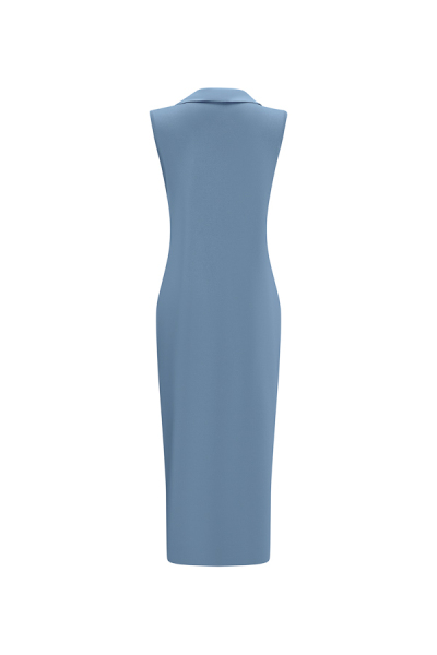 T25Y-1002 Cupro Yaka Düğmeli Şık Yelek 1186-BLUE - 2