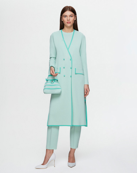 Cep Kapaklı Kruvaze Yaka Triko 1179-GREY Yelek - 1