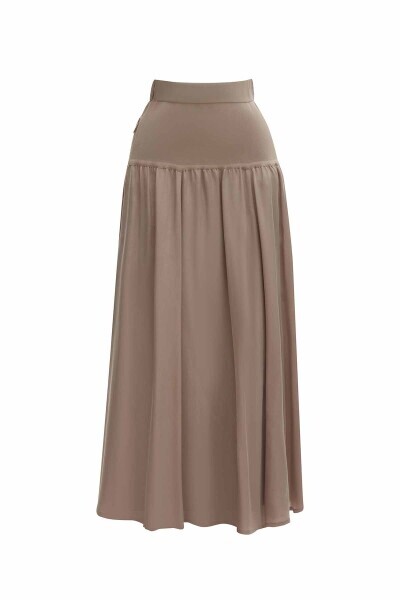 Side Zippered Flared Skirt - 1