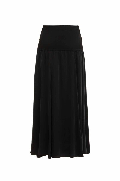 Side Zippered Flared Skirt - 1