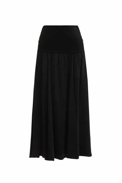 Side Zippered Flared Skirt - 2