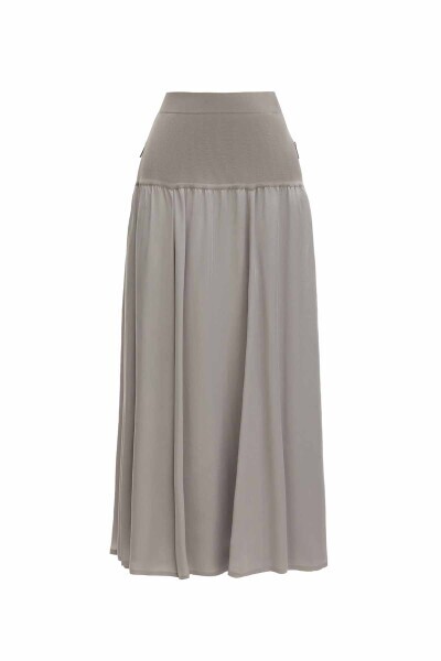 Yandan Fermuarlı Kloş CACAO Etek - 7