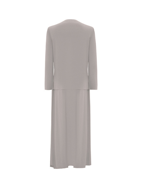 T25Y-2006 Önü Düğmeli Cep Kapaklı Triko Kloş Etek 1179-GREY - 2