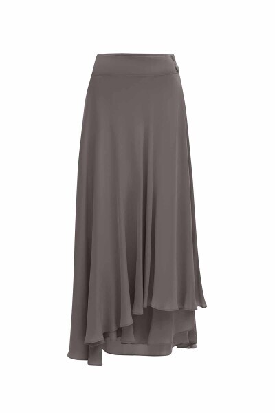 Asymmetric Cut Cupro Skirt - 1