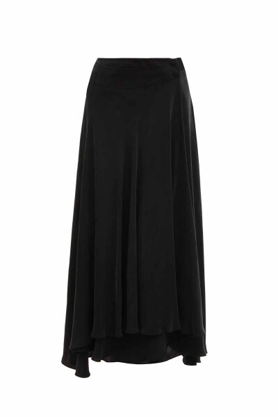 Asymmetric Cut Cupro Skirt 