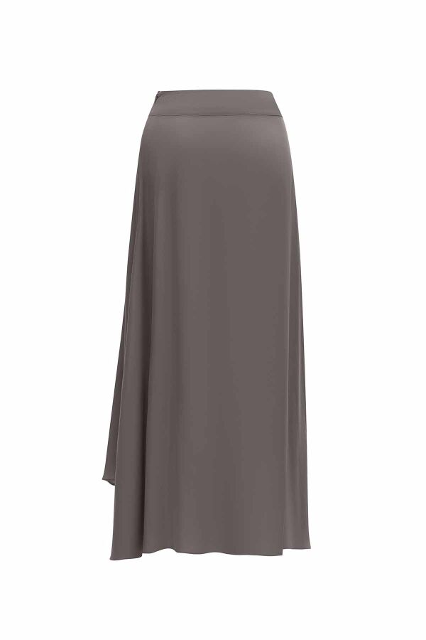 Asimetrik Kesim Cupro Etek - 8