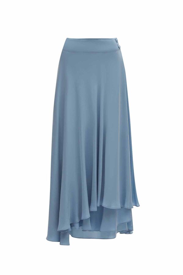 Asymmetric Cut Cupro Skirt - 1