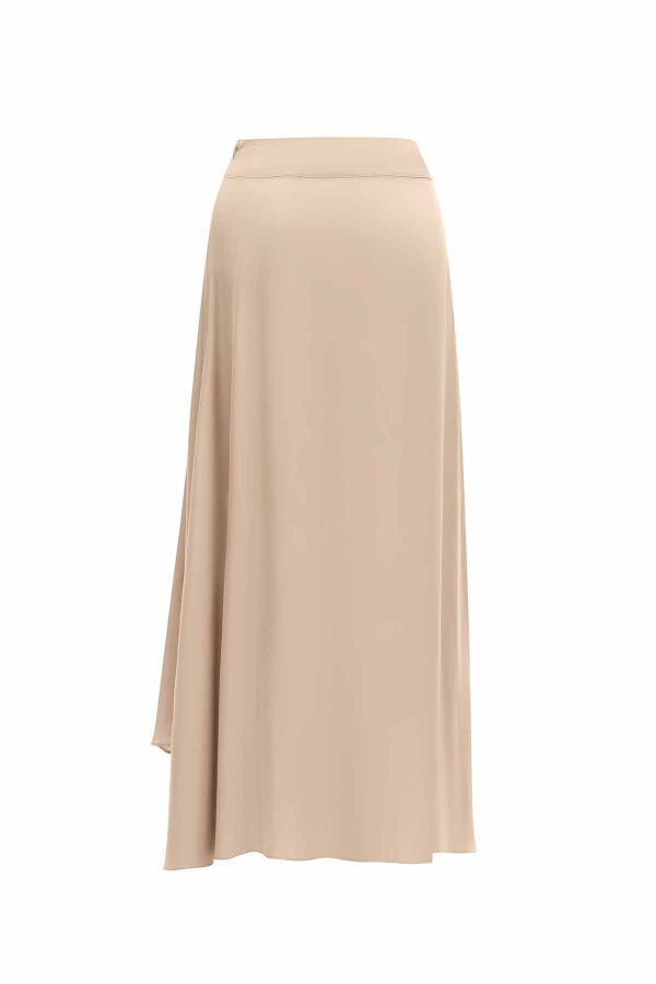 Asymmetric Cut Cupro Skirt - 4