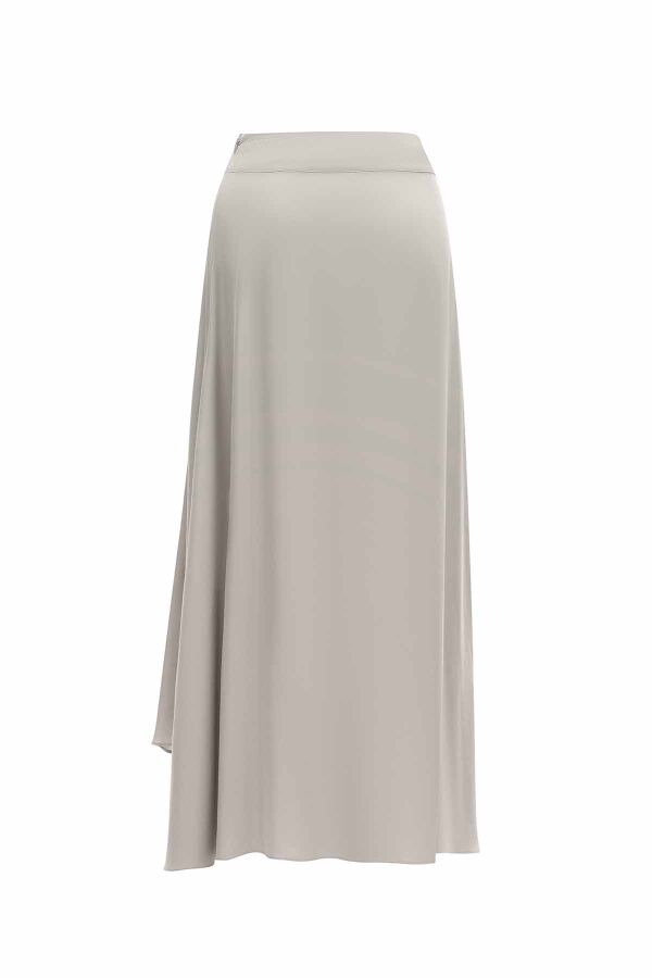Asymmetric Cut Cupro Skirt - 6