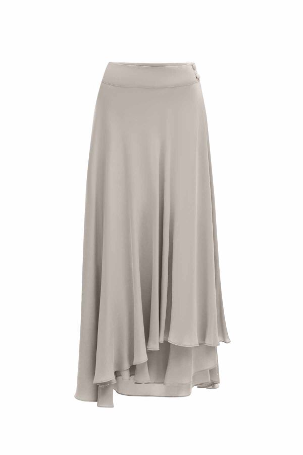 Asymmetric Cut Cupro Skirt - 5