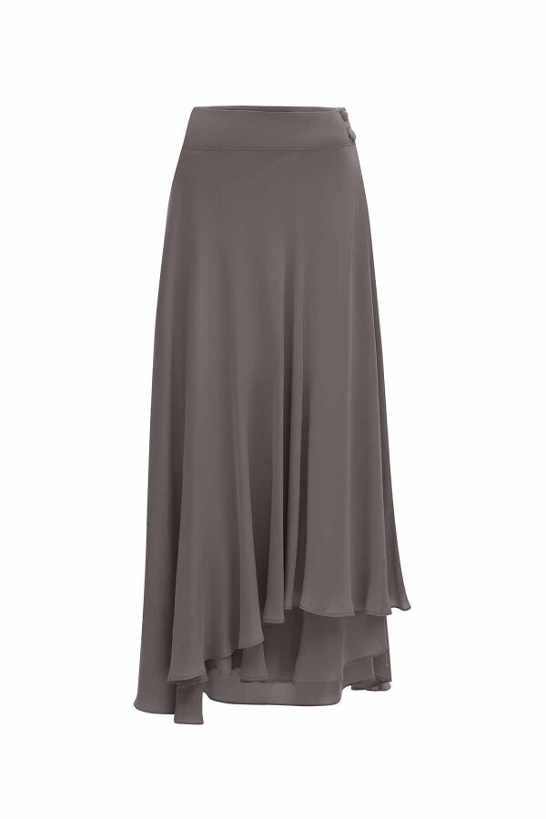 Asymmetric Cut Cupro Skirt - 7
