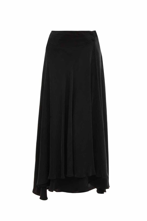 Asymmetric Cut Cupro Skirt - 9