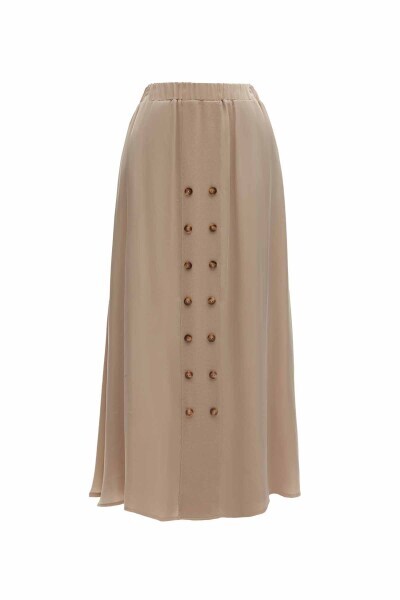 Buttoned Front Cupro Skirt - 1