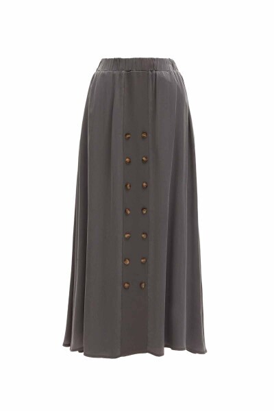 Buttoned Front Cupro Skirt - 8