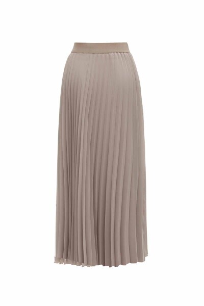 Plain Color Pleated Chiffon Skirt - 2